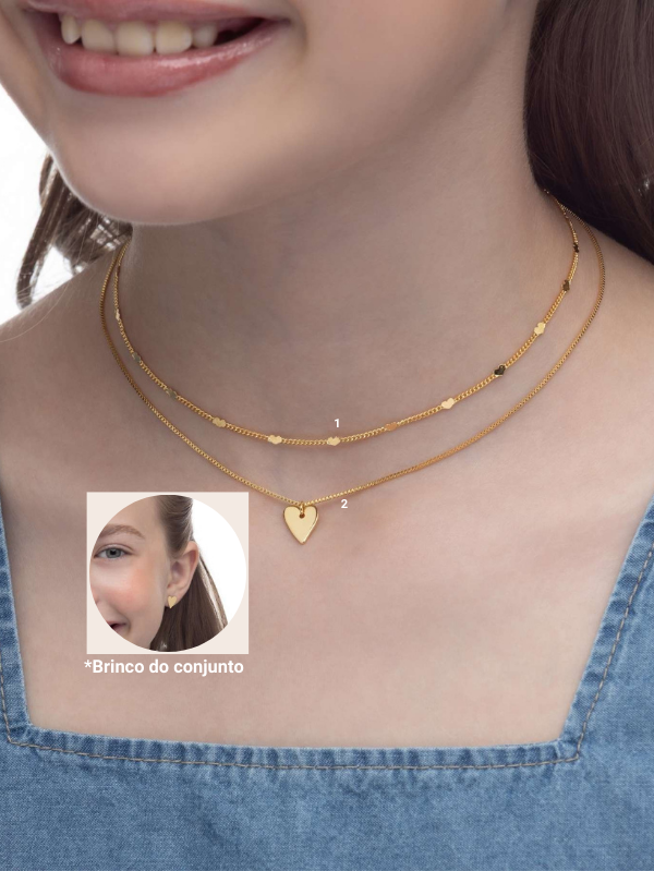 Conjunto Brinco e Pingente 1cm