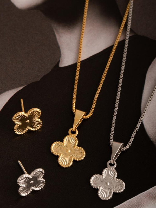 Conjunto Brinco e Pingente-TAM 1cm