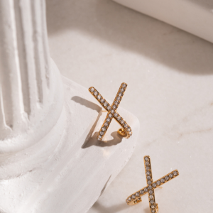 Brinco Strass - Tam  2cm