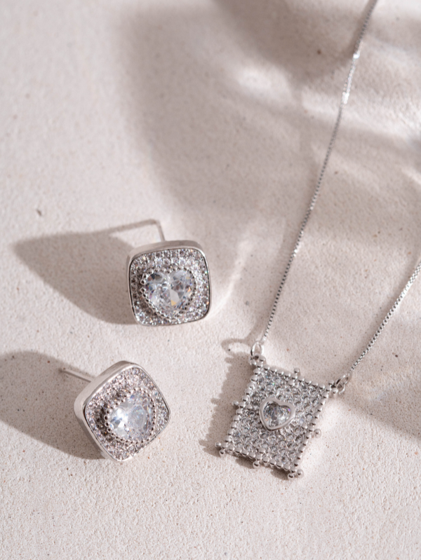 Conjunto Strass  - Quadrado